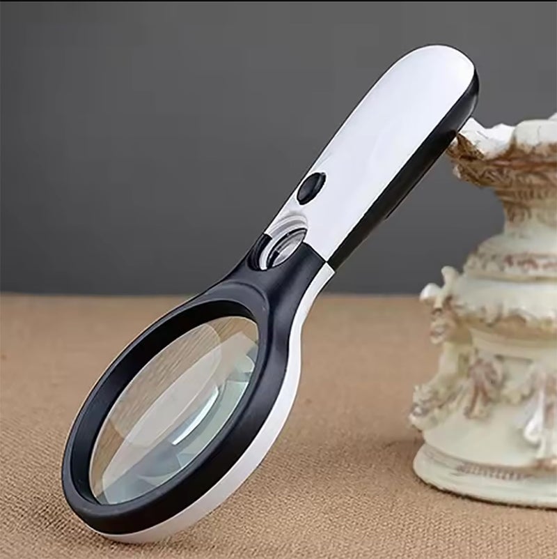 CUTE 4 U New 45x Handheld Magnifying Glass Reading Lens 3 LED Light Jewelry Loupe - Image 3
